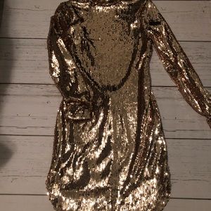 Rose gold sequin dress